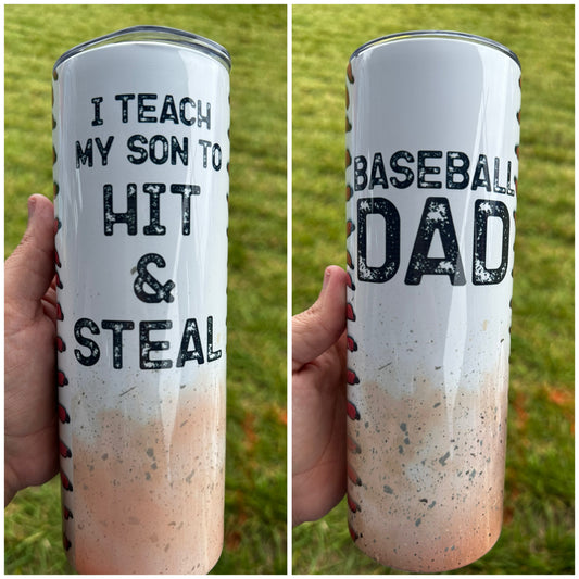 RTS- 20oz Tumbler or Soda Can- Baseball Dad Tumbler