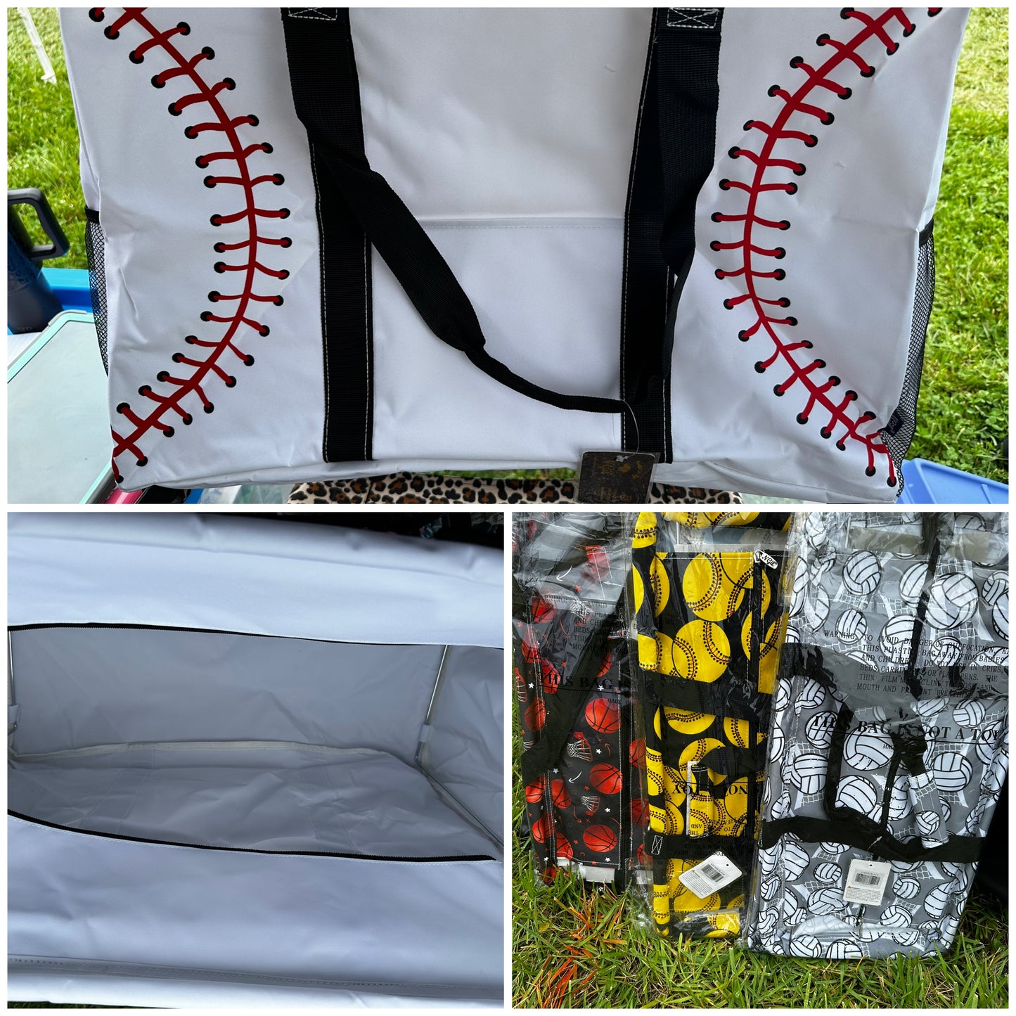 RTS- Oversized Sports Organizer Tote Bags