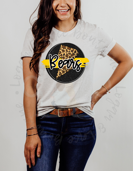 Bears Leopard Lighting Bolt Tee