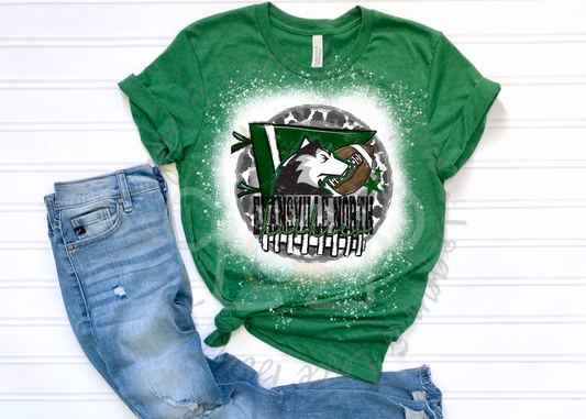 LLB EXCLUSIVE- Evansville North Huskies Football Bleached Tee