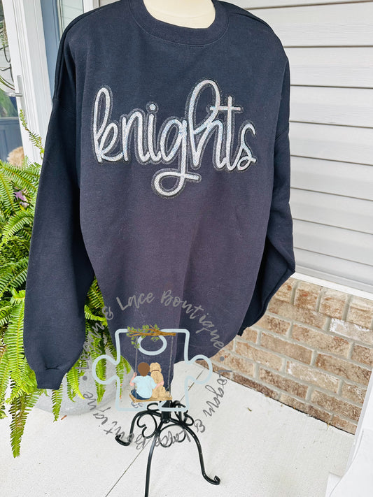 Knights Sequin Patch Crewneck