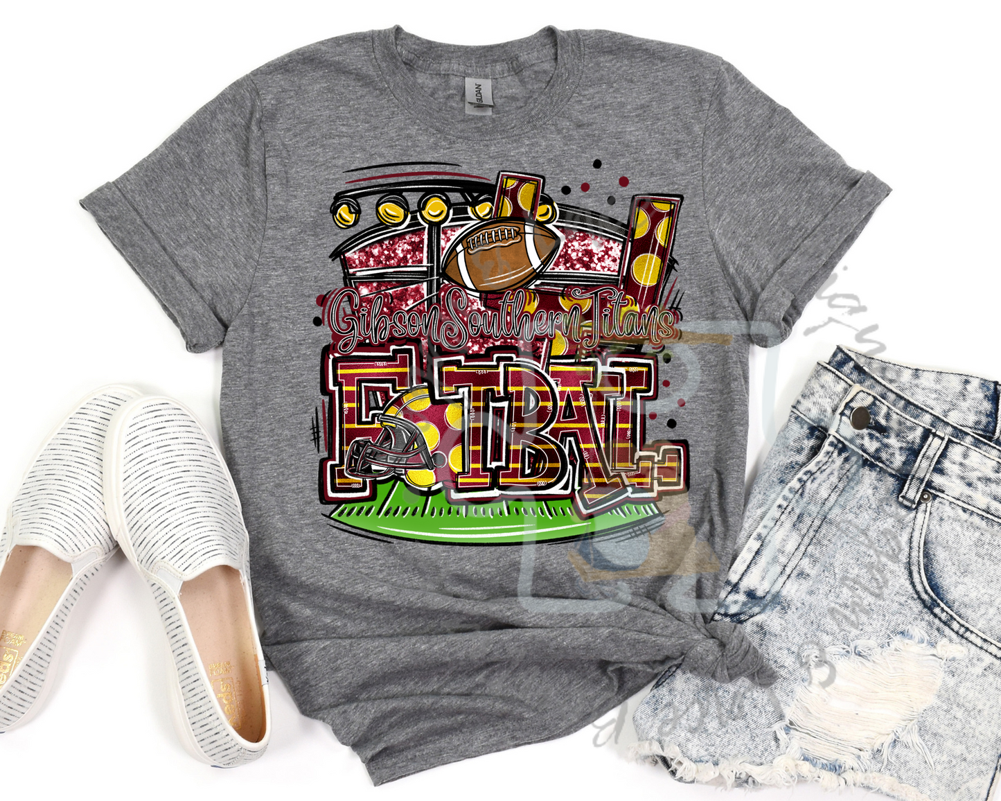 L&LB EXCLUSIVE Gibson Southern Football Doodle Tee or Crewneck