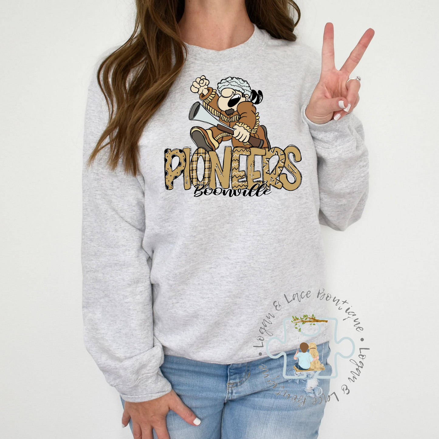 L&LB EXCLUSIVE Boonville Pioneers Doodle Tee or Crewneck