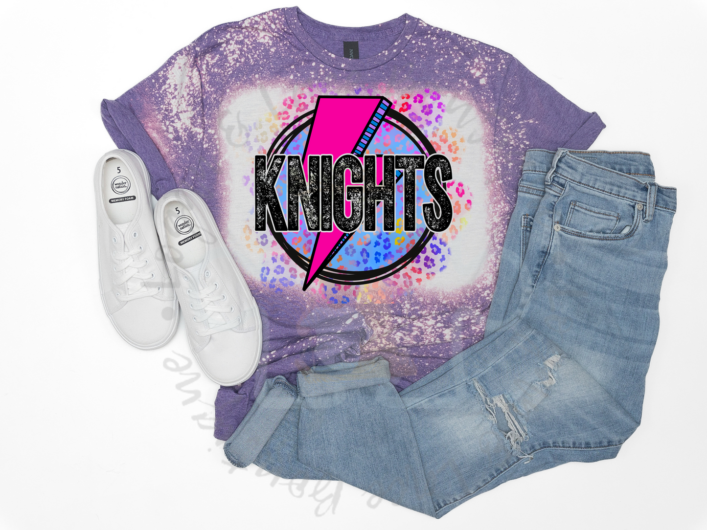 Knights Neon School Spirit Bleached Tee