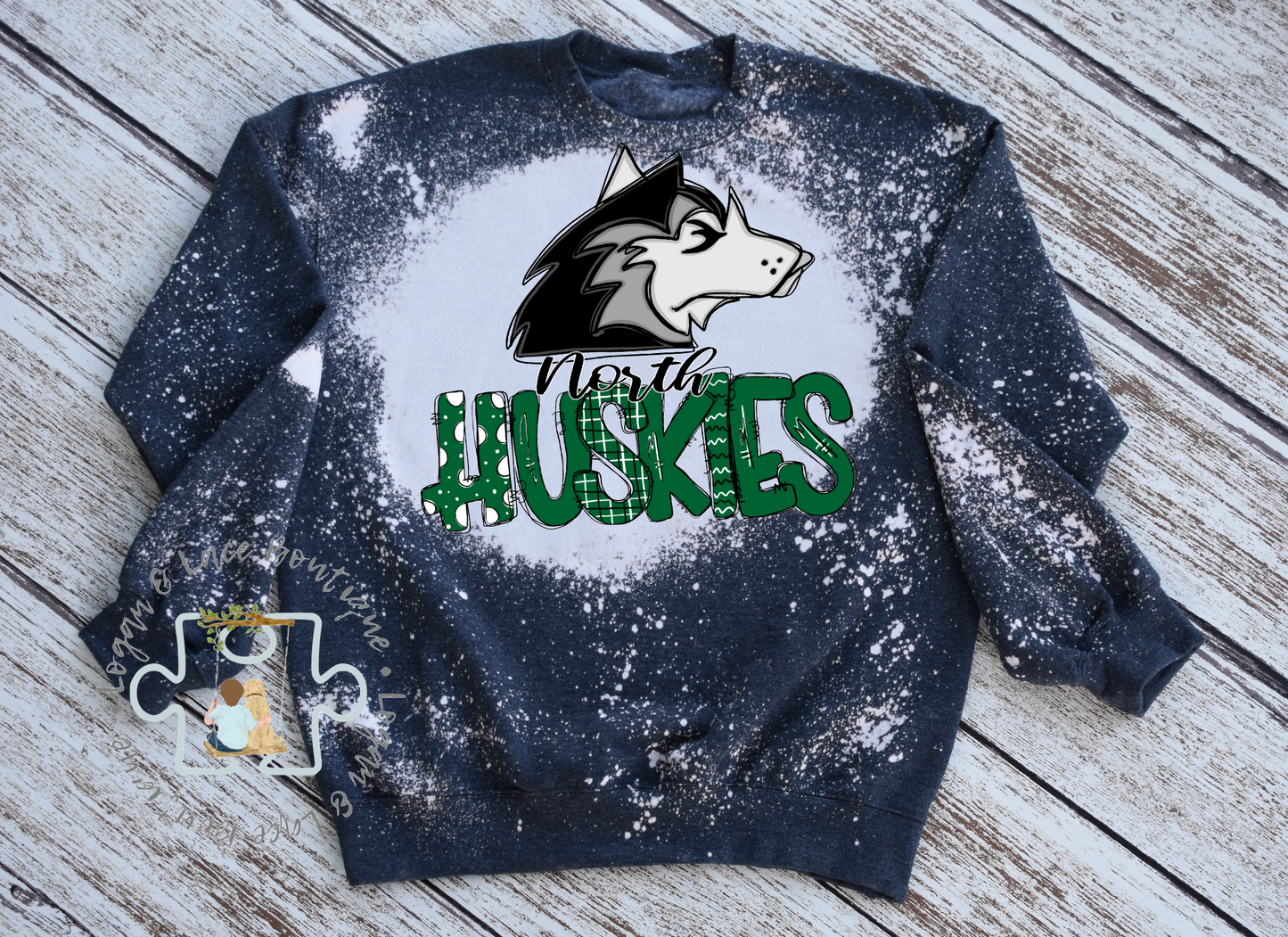 L&LB EXCLUSIVE North Huskies Doodle Tee or Crewneck