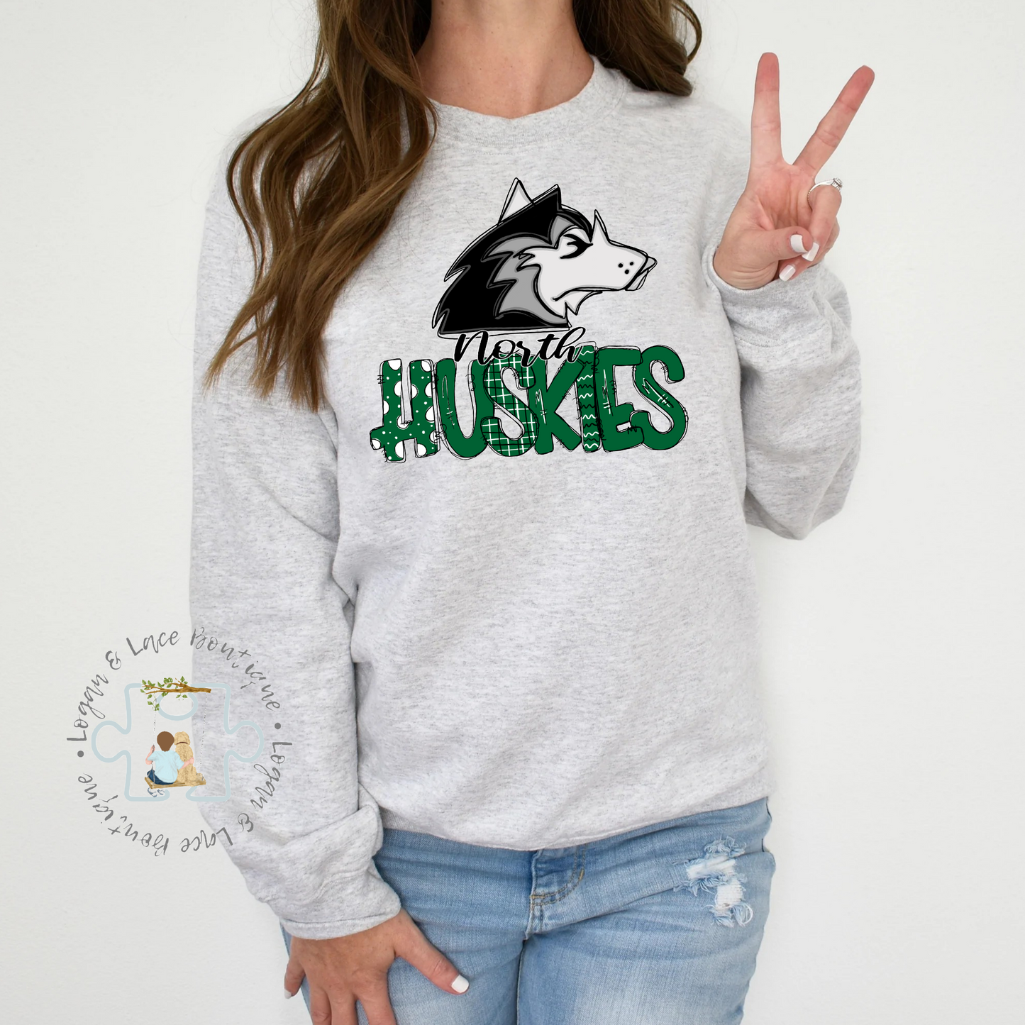 L&LB EXCLUSIVE North Huskies Doodle Tee or Crewneck