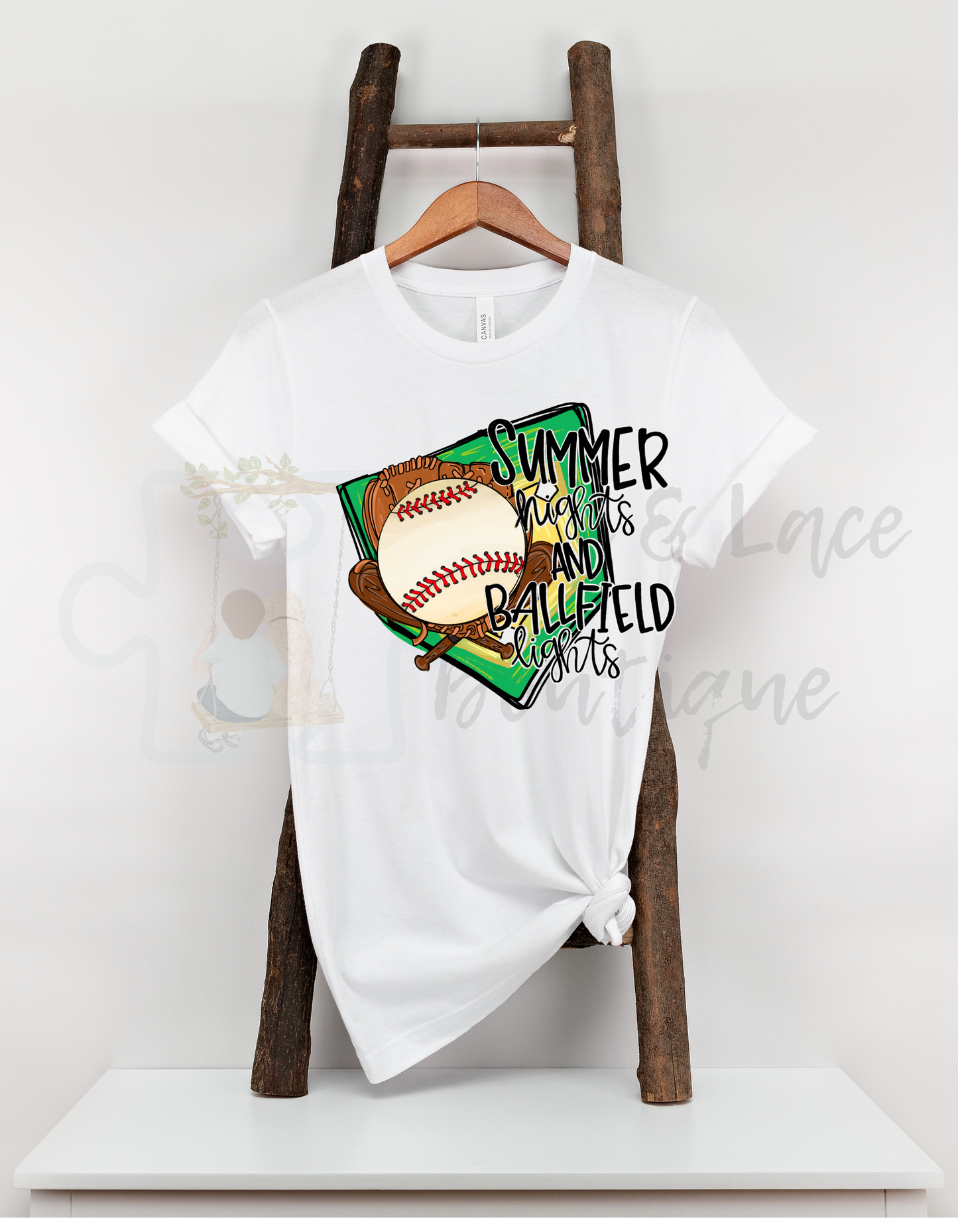 Summer Lights and Ballfield Nights Tee or Crewneck